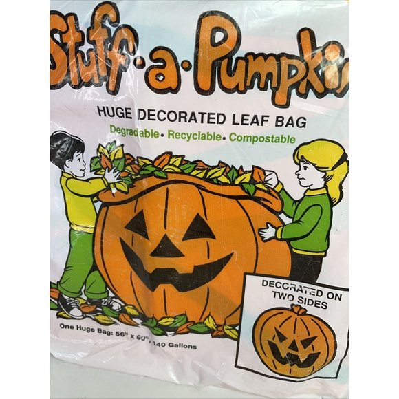 Sun Hill Industries Other - GIANT 140 Gallon PUMPKIN Leaf Bag Décor YARD ART Vintage Halloween Vintage